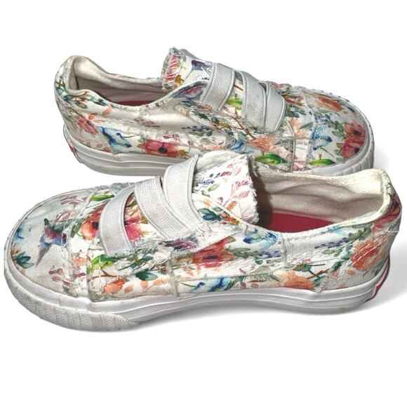 Blowfish Malibu Kids Maura Floral Pull-on Canvas Sneakers Girls sz 8 - Picture 3 of 6